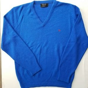 Christian Dior mens royal blue vneck sweater
